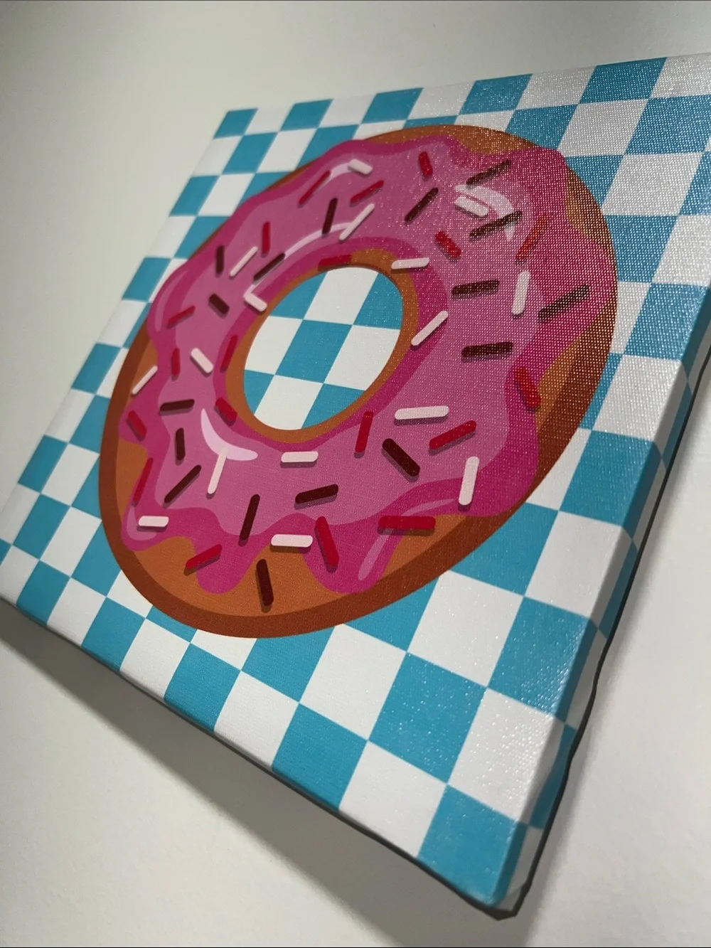 Pink Donut Wall Art Canvas - Home Wall Decor